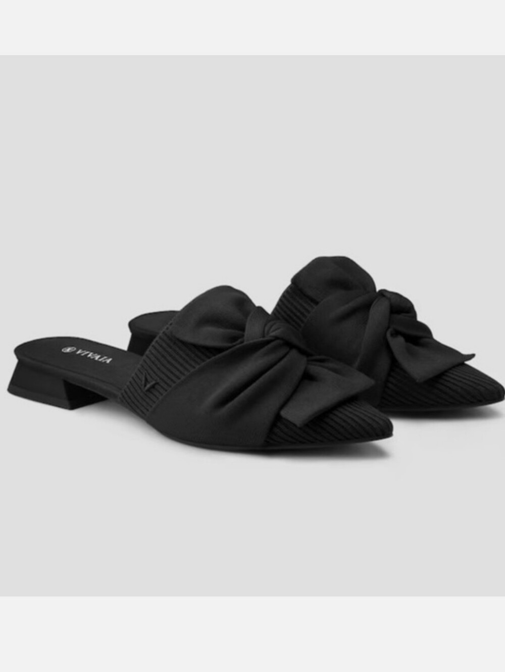 Vivaia Women’s Yaffa Pro Pointed Toe Knotted Slip On Mule Shoes Black Size 40